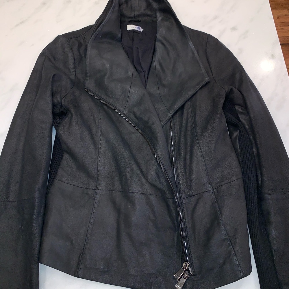 Vince leather jacket size Large
